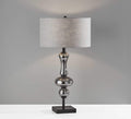 Lamps End Table Lamps - 15" X 15" X 28.75" Black Glass Table Lamp HomeRoots