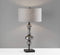 Lamps End Table Lamps - 15" X 15" X 28.75" Black Glass Table Lamp HomeRoots