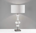 Lamps End Table Lamps - 15" X 15" X 28.75" Brushed steel Glass Table Lamp HomeRoots