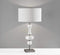 Lamps End Table Lamps - 15" X 15" X 28.75" Brushed steel Glass Table Lamp HomeRoots