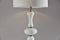 Lamps End Table Lamps - 15" X 15" X 28.75" Brushed steel Glass Table Lamp HomeRoots