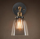 Lamps End Table Lamps - Barbara 1-light Clear Glass Edison Wall Lamp with Light Bulb HomeRoots