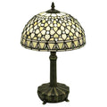 Lamps End Table Lamps - Tiffany-style White Jewel Lamp HomeRoots