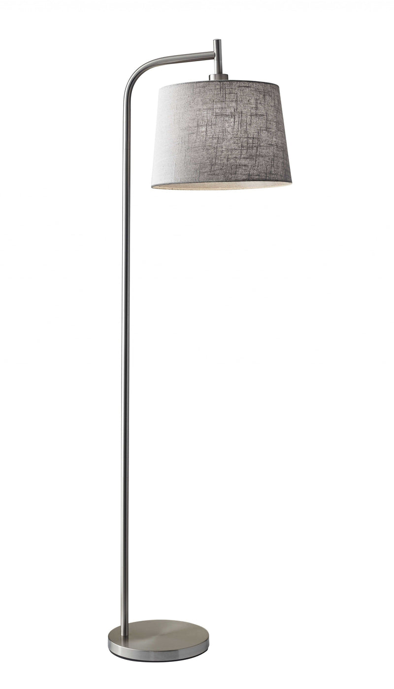 Lamps Kitchen Lamps - 13" X 18" X 58" Brushed Steel Metal Floor Lamp HomeRoots