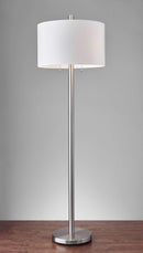 Lamps Kitchen Lamps - 18.5" X 18.5" X 61" Brushed Steel Metal Floor Lamp HomeRoots