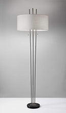 Lamps Kitchen Lamps - 22" X 22" X 71" Brushed Steel Metal Floor Lamp HomeRoots