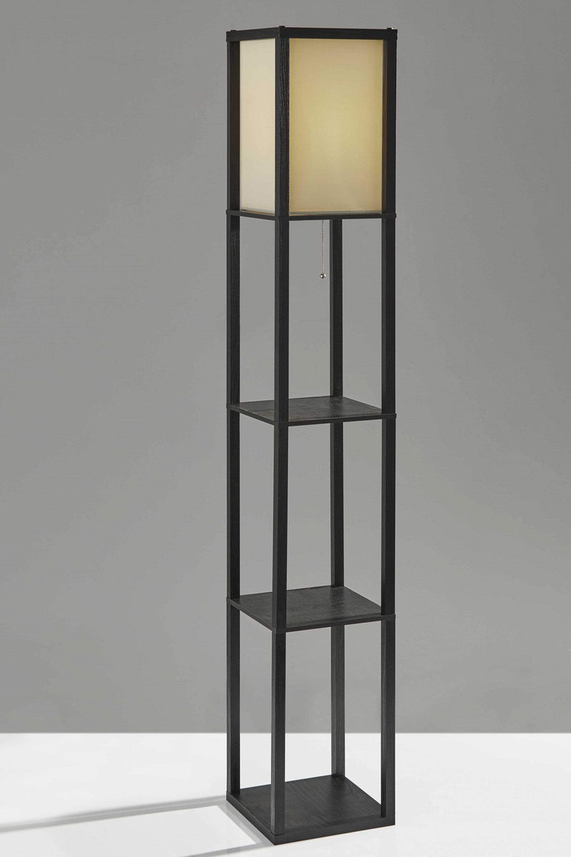 Lamps Lamps For Sale - 10.25" X 10.25" X 63" Black Wood Shelf Floor Lamp HomeRoots