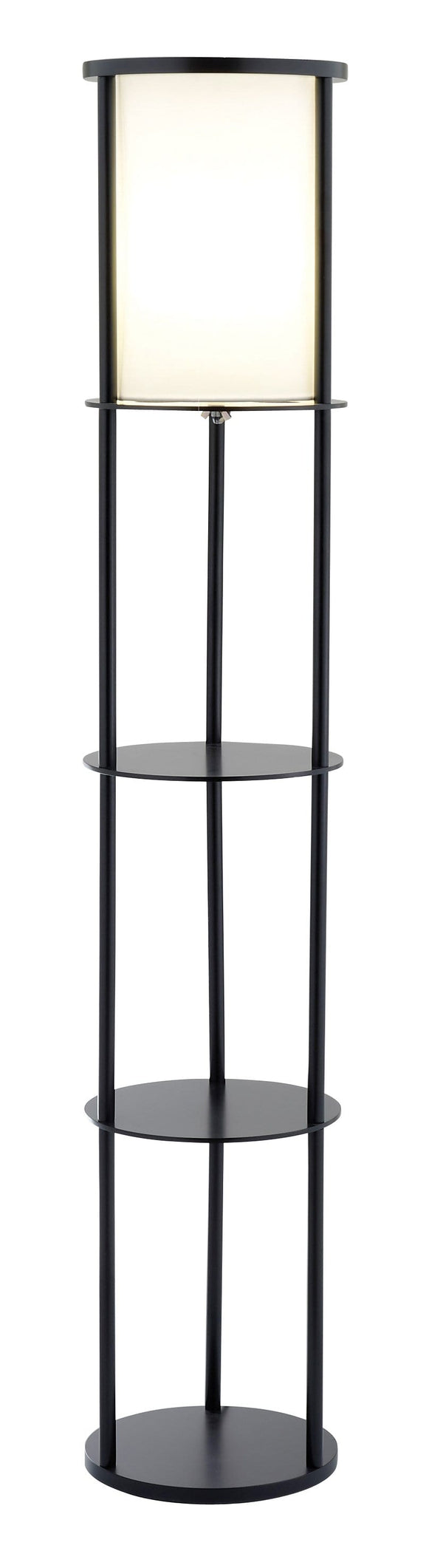 Lamps Lamps For Sale - 11.5" X 11.5" X 62.5" Black Wood Round Shelf Floor Lamp HomeRoots