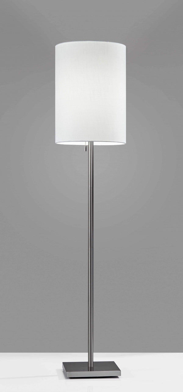 Lamps Lamps For Sale - 13" X 13" X 60.5" Brushed Steel Metal Floor Lamp HomeRoots