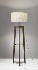 Lamps Lamps For Sale - 19" X 19" X 60" Walnut Rubber Wood Shelf Floor Lamp HomeRoots