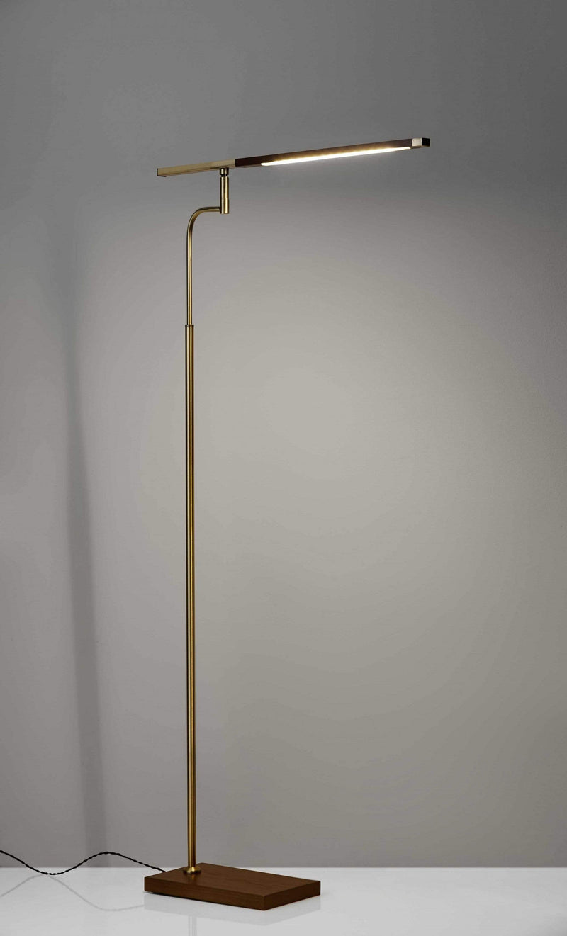 Lamps Lamps For Sale - 24" X 18-24" X 50.5-62.5" Walnut Wood LED Floor Lamp HomeRoots