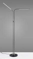 Lamps Lamps For Sale - 37.25" X 9.5" X 54.5-72.5" Brushed Steel Metal LED Floor Lamp HomeRoots