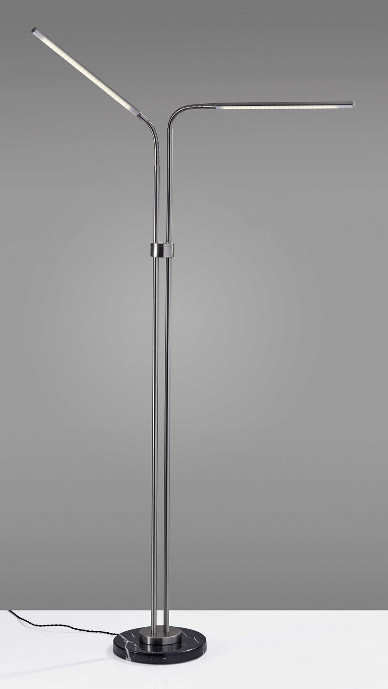 Lamps Lamps For Sale - 37.25" X 9.5" X 54.5-72.5" Brushed Steel Metal LED Floor Lamp HomeRoots