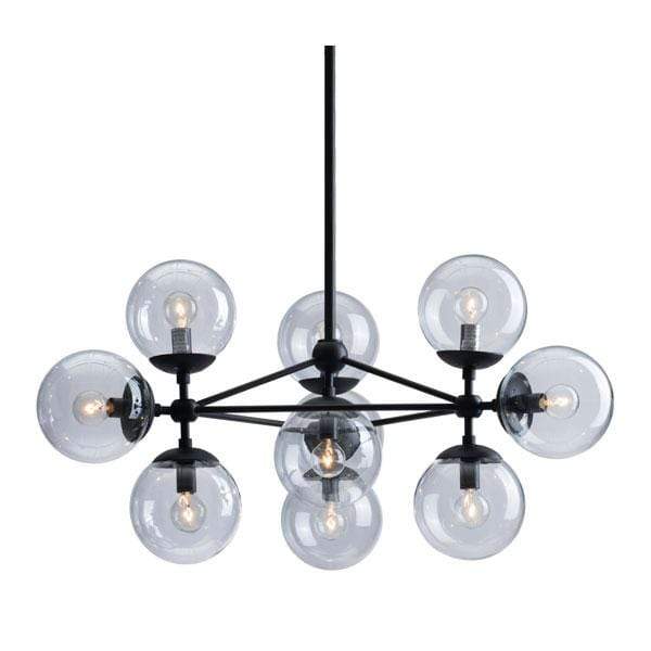 Lamps Living Room Lamps - 29.9" X 29.9" X 61.8" Black Glass Metal Ceiling Lamp HomeRoots