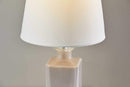 Lamps Modern Table Lamps - 10" X 10" X 16.5" Light Purple Glass Table Lamp HomeRoots