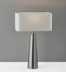 Lamps Modern Table Lamps - 16" X 8" X 25.5" Brushed steel Metal Table Lamp HomeRoots