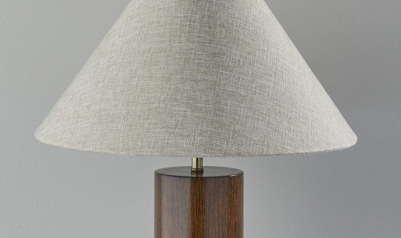 Lamps Modern Table Lamps - 18" X 18" X 25.5" Walnut Wood Table Lamp HomeRoots