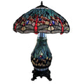 Lamps Modern Table Lamps - Tiffany-style Dragonfly Lamp with Lighted Base HomeRoots