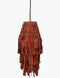Lamps Retro Lamp - 14" X 14" X 34" Red Iron Leather Pendant Lamp HomeRoots