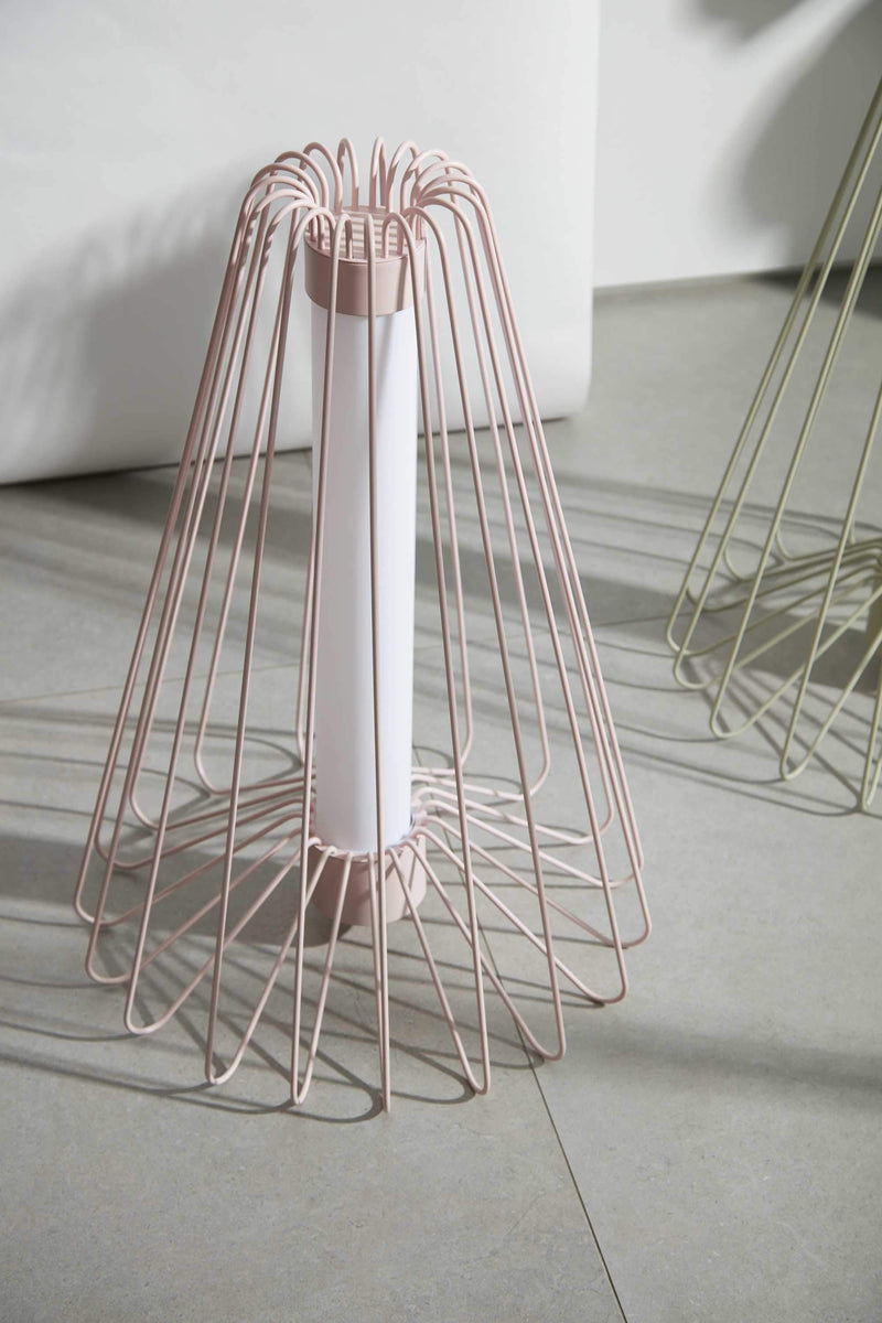 Lamps Retro Lamp - 48" x 67" x 48" Pink Steel Floor Lamp HomeRoots