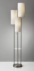 Lamps Room Lamp - 14" X 14" X 68" Brushed steel Shade Floor Lamp HomeRoots