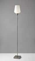 Lamps Room Lamp - 8.5" X 8.5" X 71" Brushed Steel Glass/Metal Floor Lamp HomeRoots