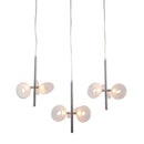 Lamps Rustic Lamps - 26.4" x 21.7" x 59" Chrome, Frosted Glass, Ceiling Lamp HomeRoots