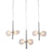 Lamps Rustic Lamps - 26.4" x 21.7" x 59" Chrome, Frosted Glass, Ceiling Lamp HomeRoots