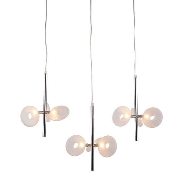 Lamps Rustic Lamps - 26.4" x 21.7" x 59" Chrome, Frosted Glass, Ceiling Lamp HomeRoots