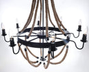 Lamps Rustic Lamps - 35.5" x 35.5" x 47" 8 Bulbs, Large, Rope - Pendant Lamp HomeRoots