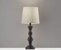 Lamps Rustic Table Lamps - 11" X 11" X 25.5" Black Polyresin 2 Pc. Table Lamp Bonus Pack HomeRoots