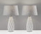 Lamps Rustic Table Lamps - 13.75" X 13.75" X 22.5" White Ceramic 2 Pc. Table Lamp Bonus Pack HomeRoots