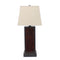 Lamps Rustic Table Lamps - 13" x 15" x 30.75" Burgundy, Metal, Brick Pattern - Table Lamp HomeRoots