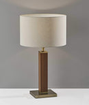 Lamps Rustic Table Lamps - 15.5" X 15.5" X 27.75" Antique Brass Wood Table Lamp HomeRoots