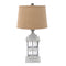 Lamps Rustic Table Lamps - 15" x 12" x 25.75" Gray, Country Cottage, Castle - Table Lamp HomeRoots