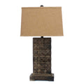 Lamps Rustic Table Lamps - 4.75" x 9.5" x 29.5" Brown, Vintage With Metal Pedestal - Table Lamp HomeRoots