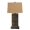 Lamps Rustic Table Lamps - 4.75" x 9.5" x 29.5" Brown, Vintage With Metal Pedestal - Table Lamp HomeRoots