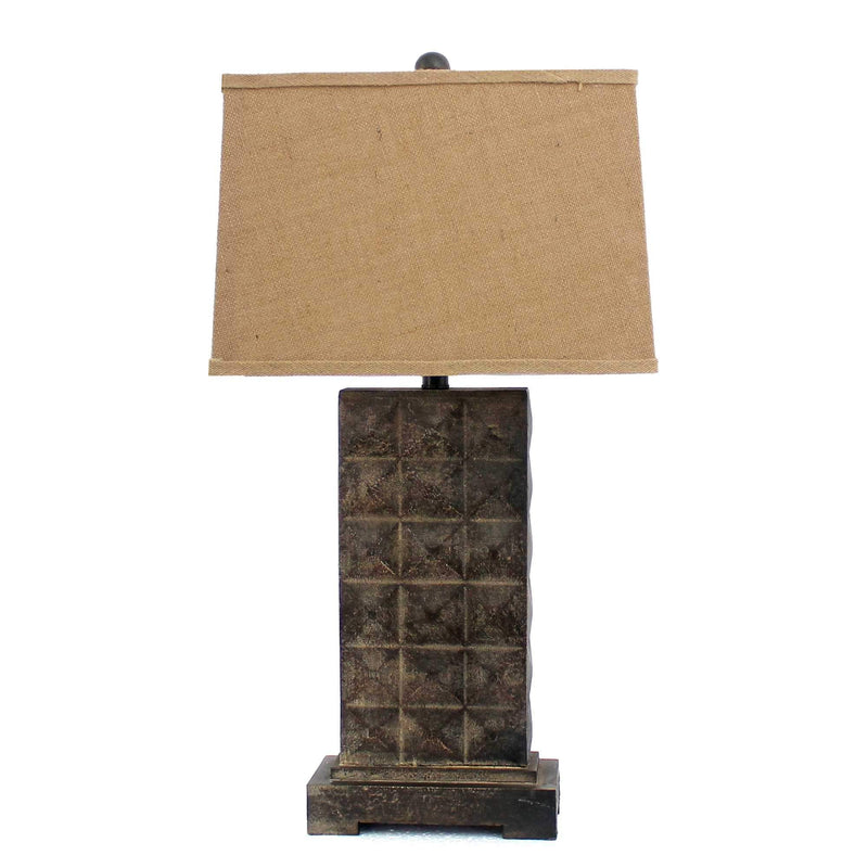 Lamps Rustic Table Lamps - 4.75" x 9.5" x 29.5" Brown, Vintage With Metal Pedestal - Table Lamp HomeRoots