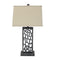 Lamps Rustic Table Lamps - 5" x 8" x 28.75" Silver, Metal With Multi Mini Grotto Pattern - Table Lamp HomeRoots