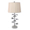 Lamps Rustic Table Lamps - 8" x 12" x 28" Gray, Rustic, Flowering Tree - Table Lamp HomeRoots