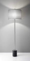 Lamps Smart Lamp 17" X 17" X 62" Brushed Steel Marble Floor Lamp 2766 HomeRoots
