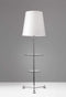 Lamps Smart Lamp - 20" X 20" X 65" Chrome Metal/Glass Shelf Floor Lamp HomeRoots