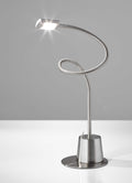 Lamps Smart Lamp - 6" X 6" X Max: 37" " Brushed steel Metal Extended Gooseneck Lamp HomeRoots