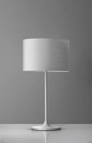 Lamps Table Lamps - 11.5" X 11.5" X 22.5" White Metal Table Lamp HomeRoots