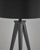 Lamps Table Lamps - 14" X 14" X 28" Black Metal Table Lamp HomeRoots