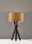 Lamps Table Lamps - 15" X 15" X 26.5" Black Wood/Metal Table Lamp HomeRoots