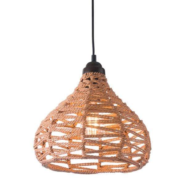 Lamps Table Lamps For Living Room - 11.8" X 11.8" X 129.5" Natural Synthetic Woven Painted Metal Ceiling Lamp HomeRoots