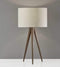 Lamps Table Lamps For Living Room - 13.75" X 9.5" X 26.25" Walnut Metal Table Lamp HomeRoots