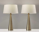 Lamps Table Lamps For Living Room - 13" X 13" X 22" Antique Brass Metal 2 Pc. Table Lamp Bonus Pack HomeRoots