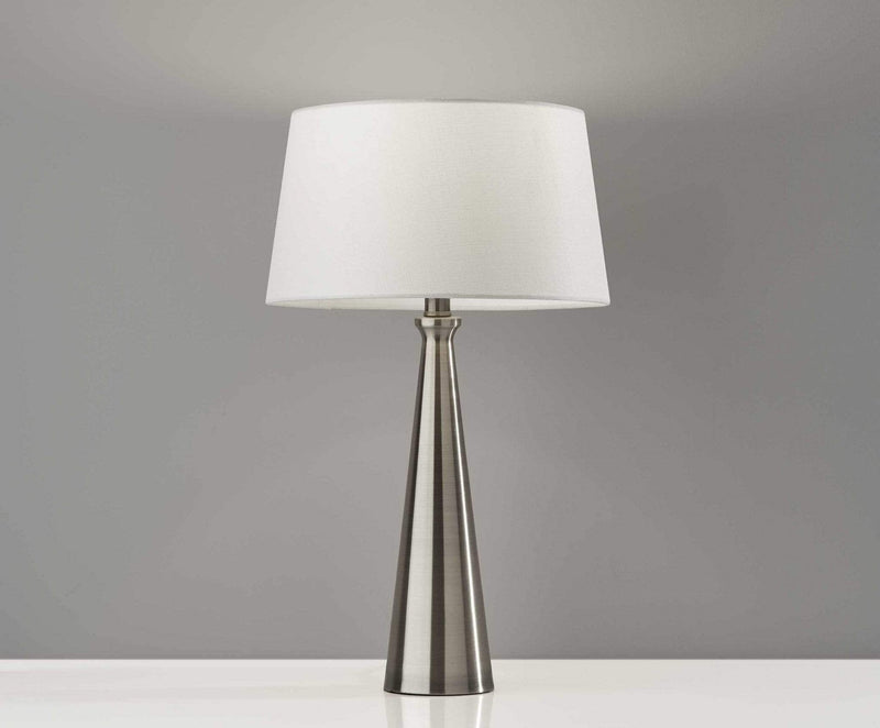 Lamps Table Lamps For Living Room - 13" X 13" X 22" Brushed Steel Metal 2 Pc. Table Lamp Bonus Pack HomeRoots